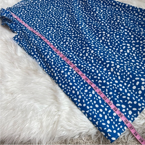 EUC Michelle McDowell Size Medium Women’s Blue and White Ruffle‎ Polka Dot Dress - Picture 8 of 13